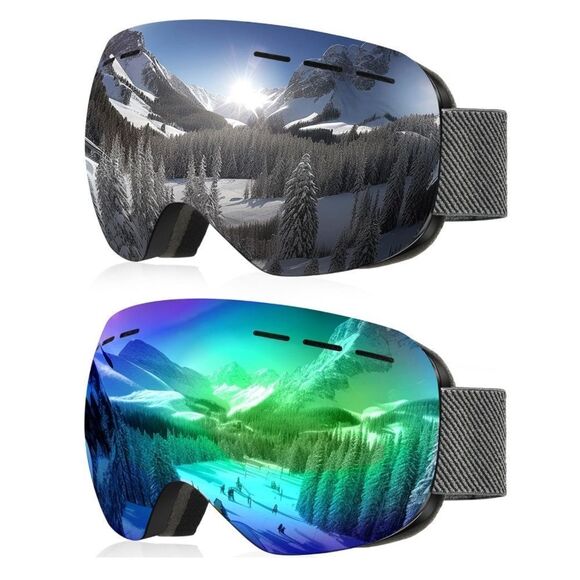 Ski Goggles Unisex 2 pairs - Picture 1 of 7
